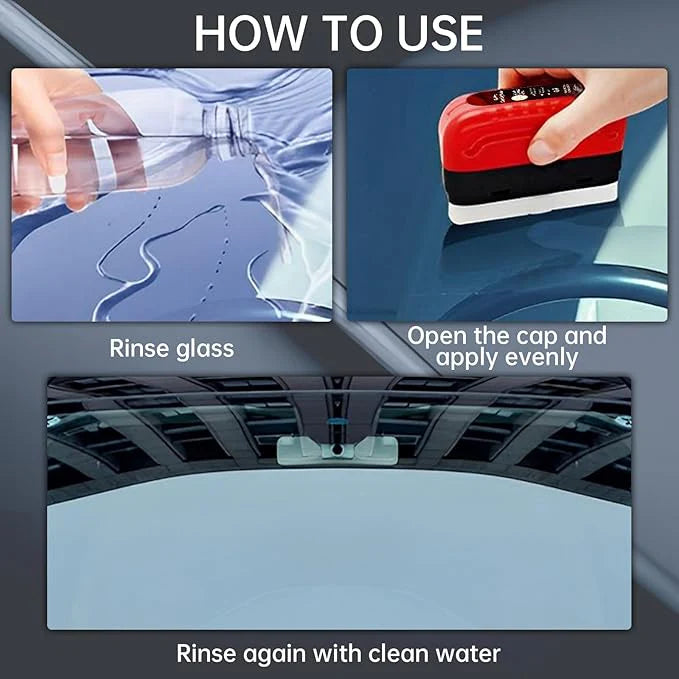 Glass Cleaning Board for Cars – Streak-Free Windshield & Window Cleaner Tool with Handle for Interior & Exterior