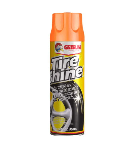 Tire Shine Spray 500ml – Long-Lasting Gloss & Protection for Car Tyres | Premium Rubber Conditioner for a Deep Black Finish (UAE Edition)