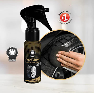Tire Glow – Professional Tire Shine Spray for Long-Lasting Gloss & Protection | Restores Black Finish & Prevents Cracking