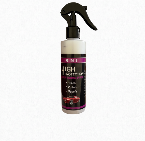 3-in-1 High Protection Ceramic Car Coating Spray | 100ml Quick Shine Crystal Coating for Car Paint Protection, Gloss & Water Repellency