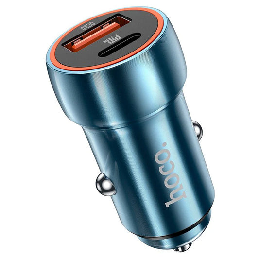 Hoco Z46A Blue Whale Car Charger – Dual Port Fast Charging | Compact Design, Smart IC Chip, Universal USB Compatibility – UAE Edition