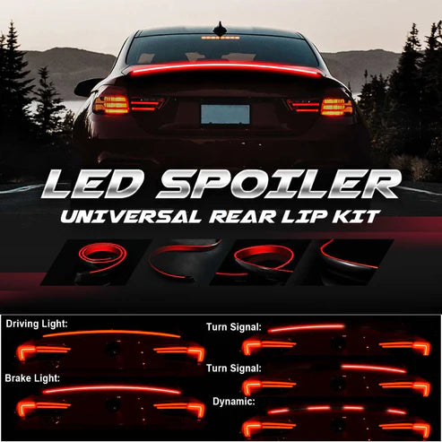 LED Rear Spoiler Light – Universal Fit Trunk Lip Kit with Brake & Turn Signal Integration | Stylish Rear-End Upgrade for Cars, SUVs, and 4x4s – UAE Mod Essential
