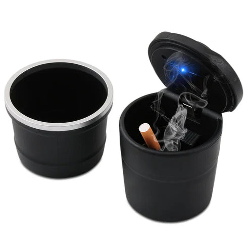 Portable Car Ashtray with Lid – Smoke-Free Design & LED Light | Odor-Proof, Easy to Clean, Fits Any Car Cup Holder – Ideal for UAE Drivers