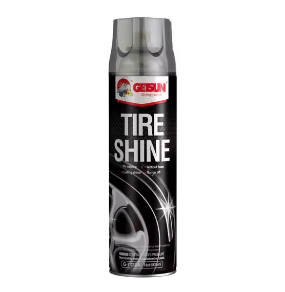 Tire Shine Spray 500ml – Long-Lasting Gloss & Protection for Car Tyres | Premium Rubber Conditioner for a Deep Black Finish (UAE Edition)