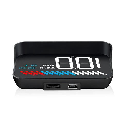 Vehicle-Mounted HUD Head-Up Display – Real-Time Speed, RPM, Voltage, and Fuel Monitoring | Windshield Projection with OBD2 Interface (UAE Edition)
